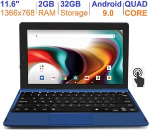 RCA 11 Delta Pro 11.6 Inch Quad-Core 2GB RAM 32GB Storage IPS 1366 x 768 Touchscreen WiFi Bluetooth with Detachable Keyboard Android 9.0 Tablet